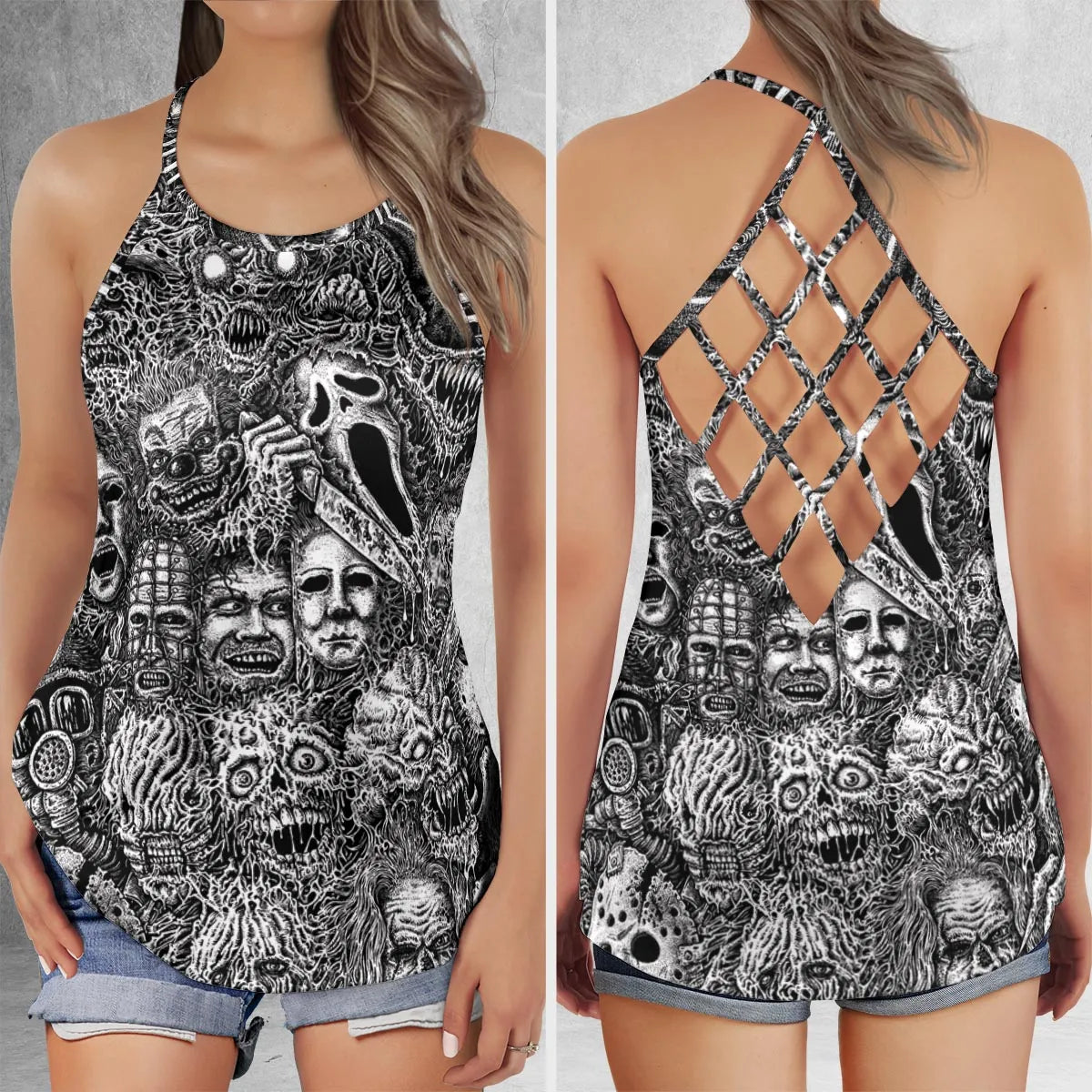 Criss Cross Tank Top - JXVGFWKM