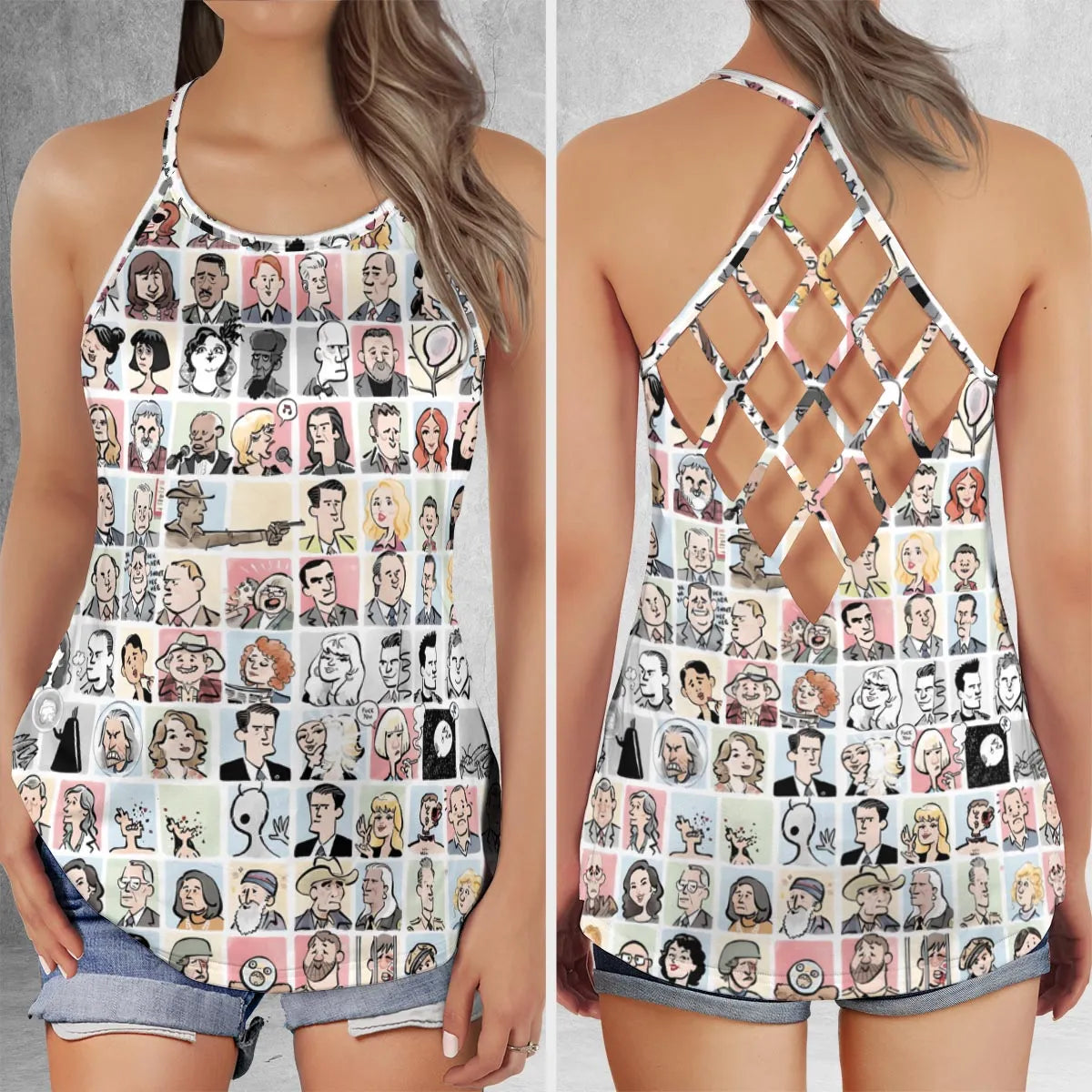 Criss Cross Tank Top - ERSXBL31