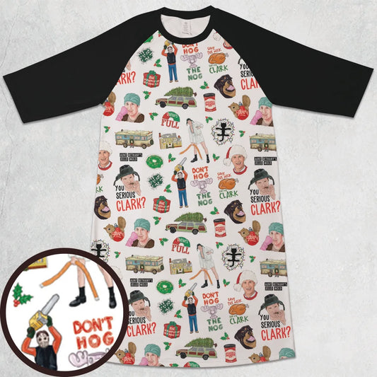 3/4 Sleeve Raglan Dress - V6QHRGZL