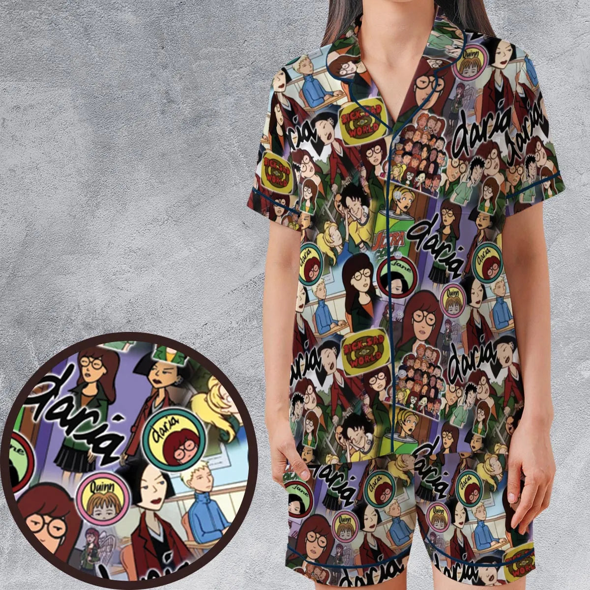 Satin Short-Sleeve Pajamas Set - GZ2U86HP