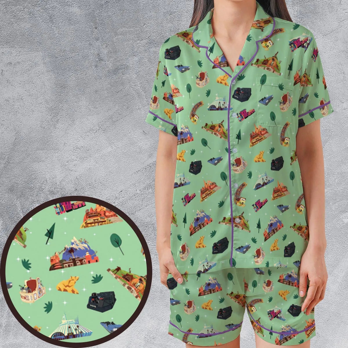 Satin Short-Sleeve Pajamas Set - Z9UGZC9J