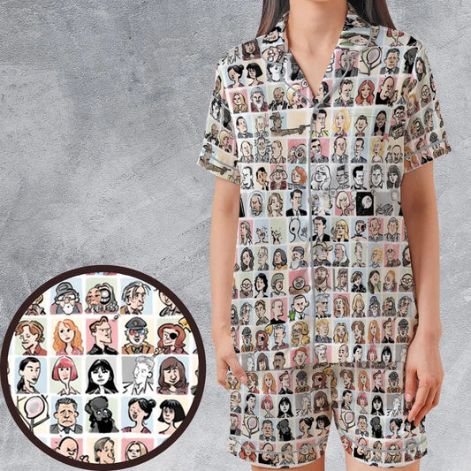 Satin Short-Sleeve Pajamas Set - 6EQQ9B54