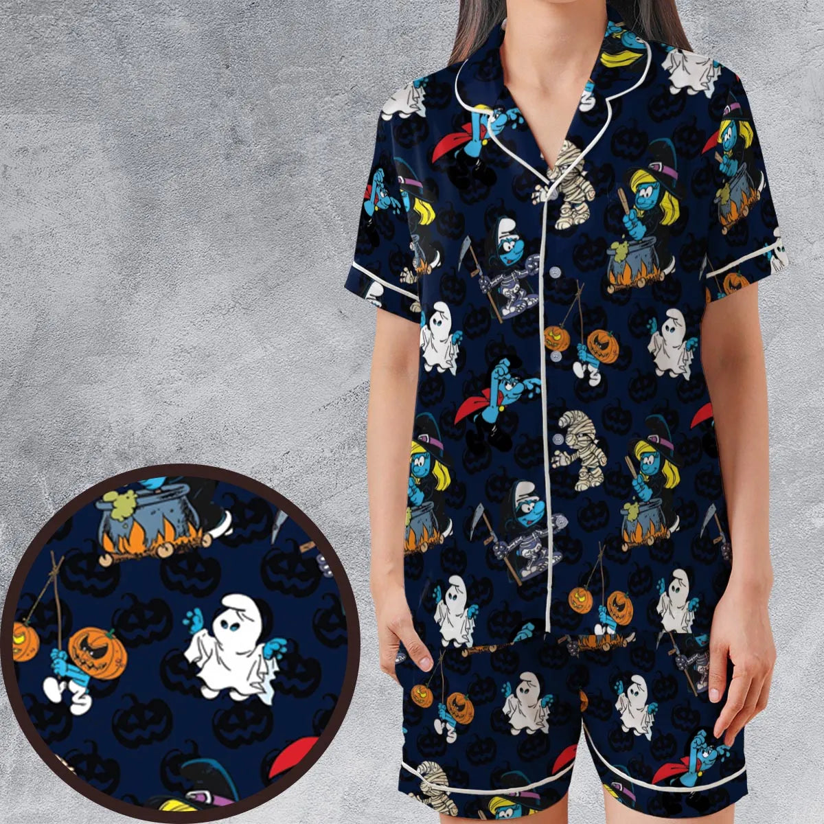 Satin Short-Sleeve Pajamas Set - Z267YC7R