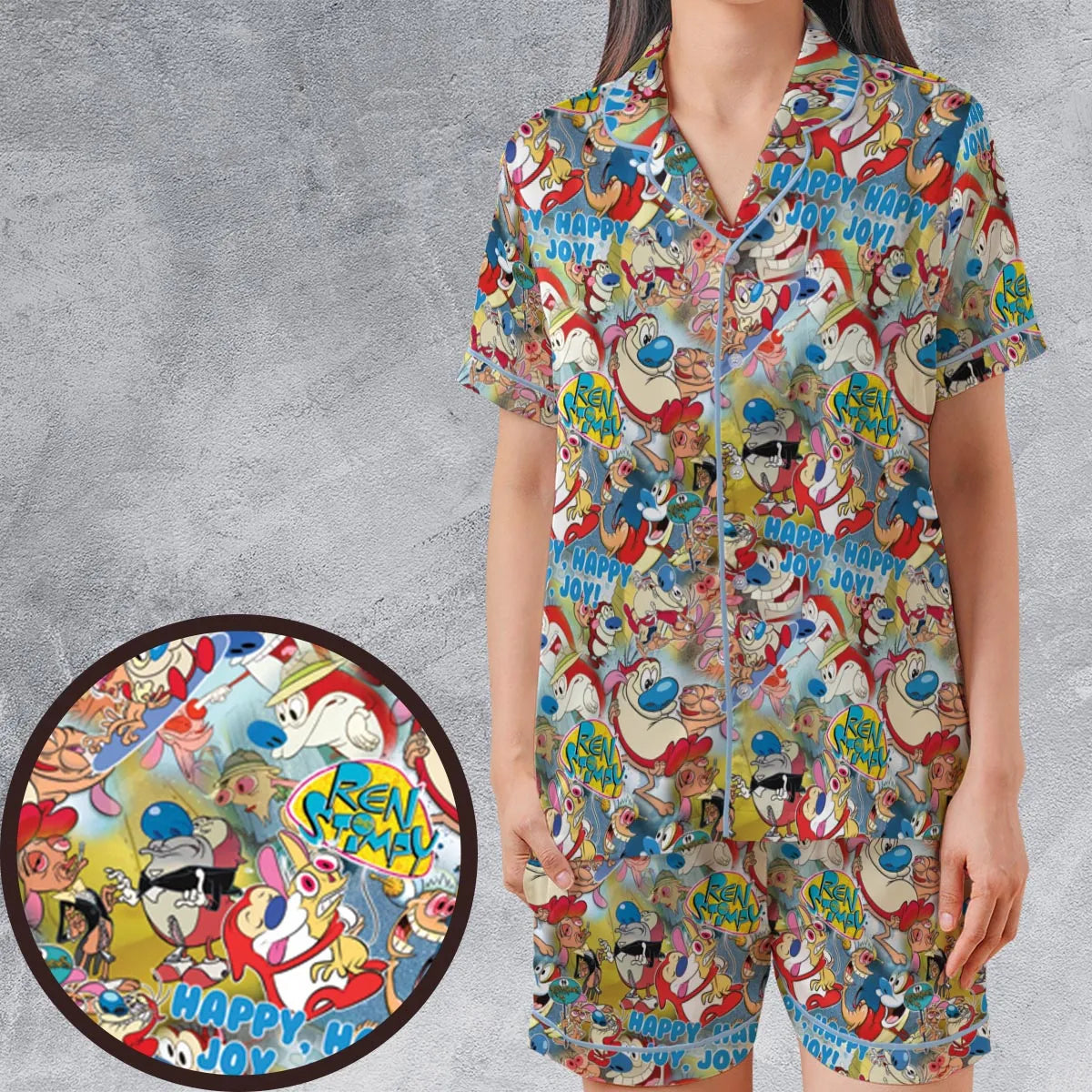 Satin Short-Sleeve Pajamas Set - 6QBA4E52