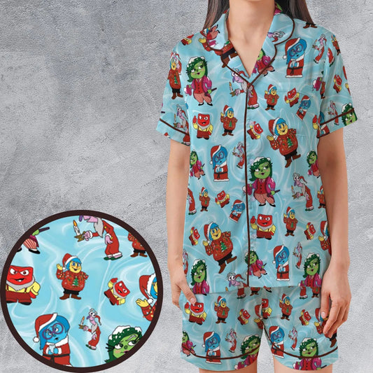 Satin Short-Sleeve Pajamas Set - 4UM46AKZ