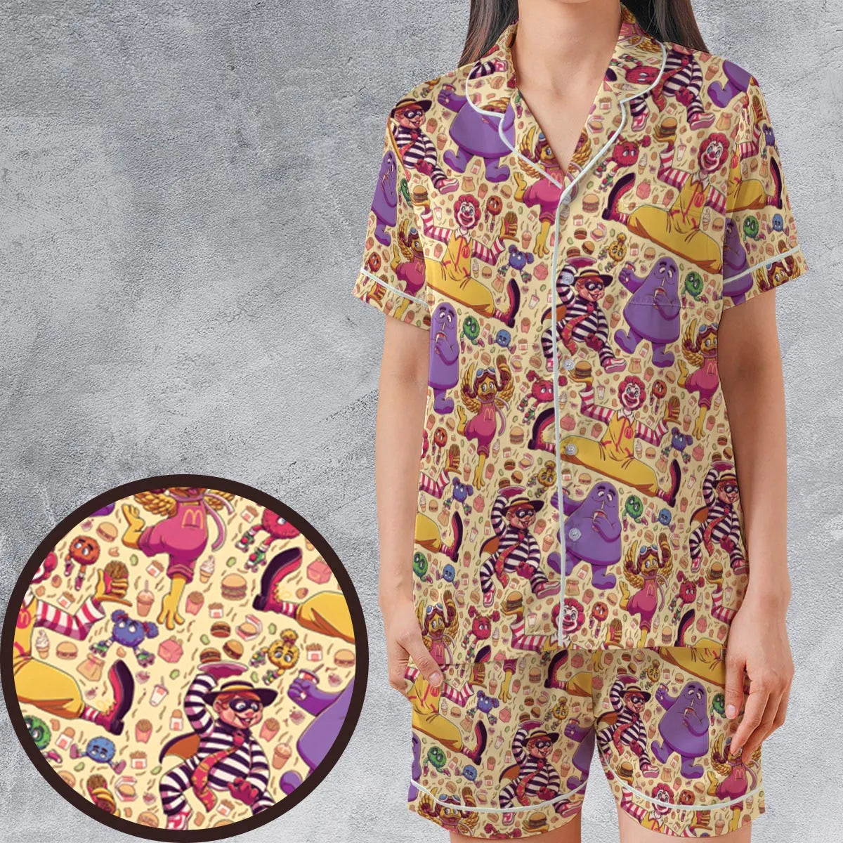 Satin Short-Sleeve Pajamas Set - G283CX5X