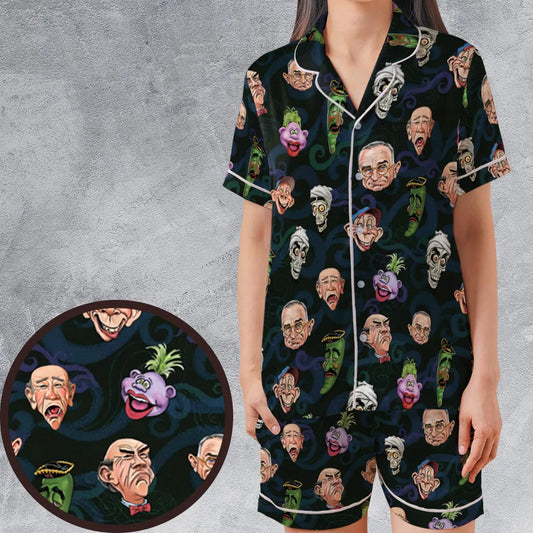 Satin Short-Sleeve Pajamas Set - 2B6WVZP4