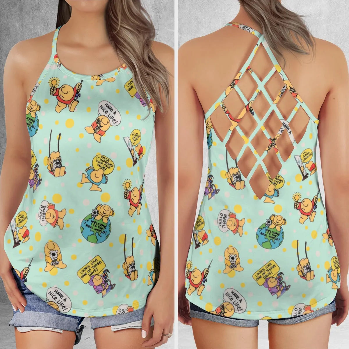 Criss Cross Tank Top - QCPBXUAR