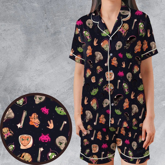 Satin Short-Sleeve Pajamas Set - ATXSE2NS
