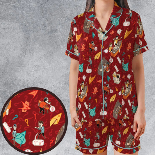 Satin Short-Sleeve Pajamas Set - PUQXT6YS