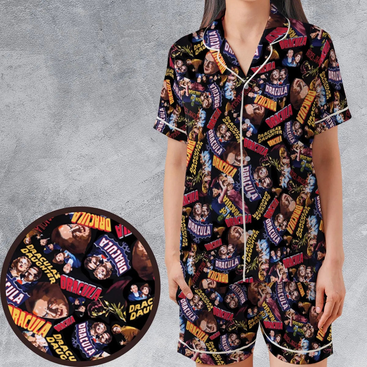 Satin Short-Sleeve Pajamas Set - MAEW16N5