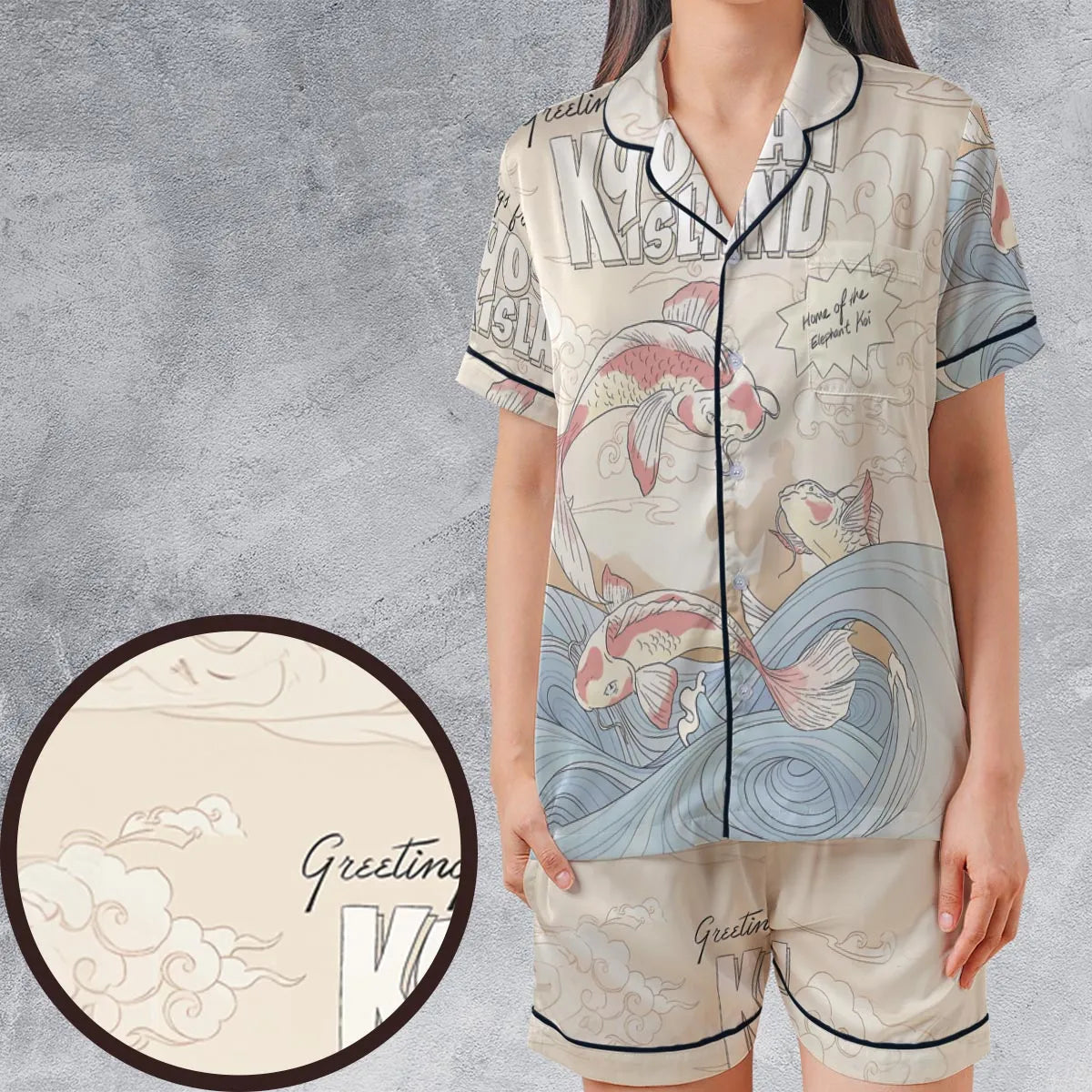 Satin Short-Sleeve Pajamas Set - HQNG7VBZ