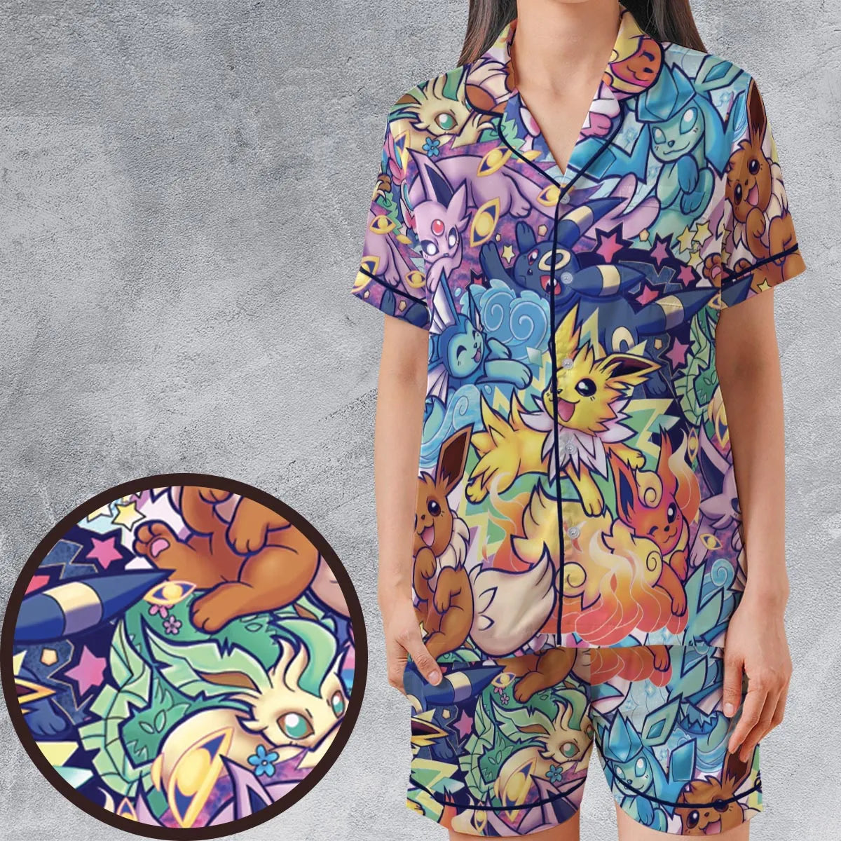 Satin Short-Sleeve Pajamas Set - 9U2CHF7Z