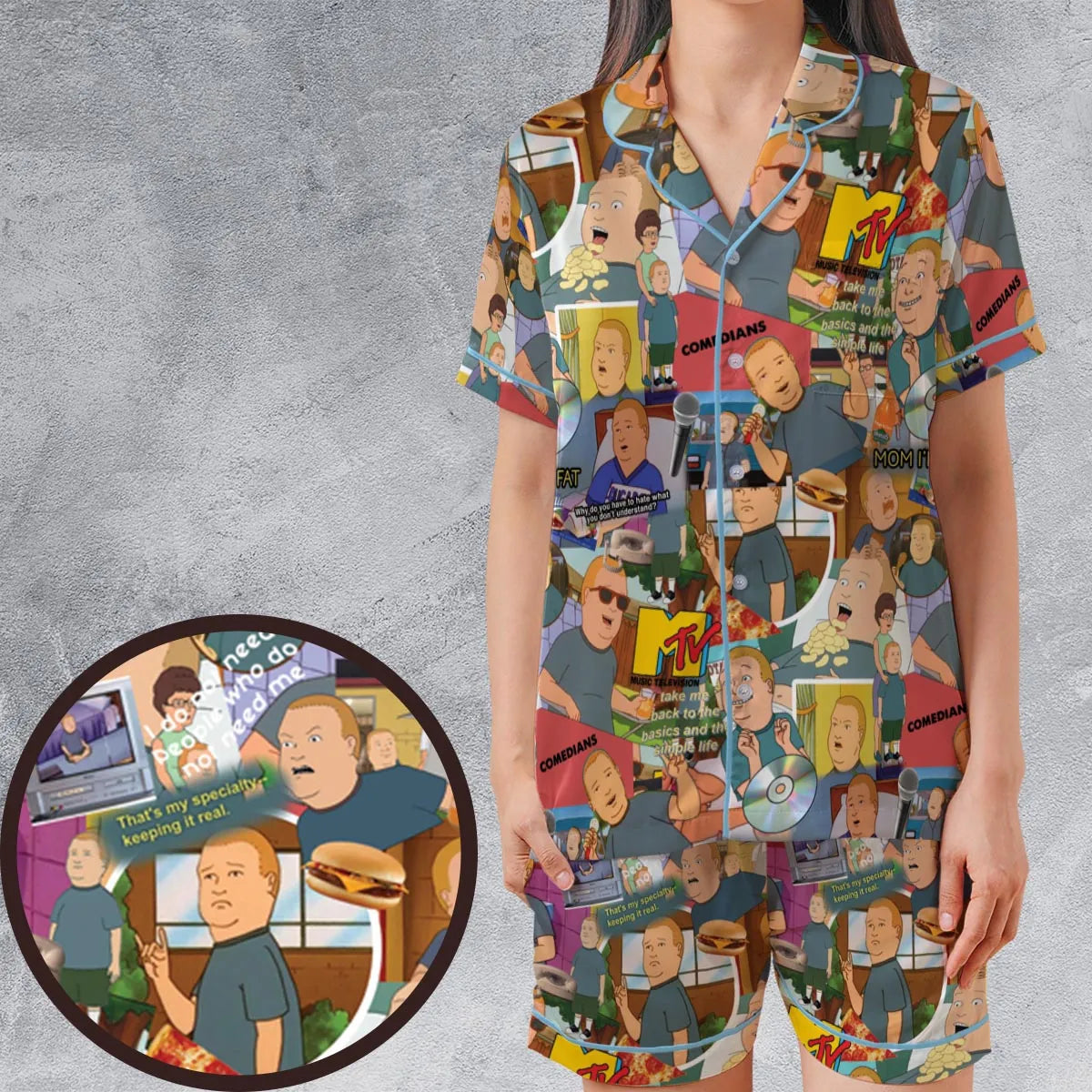 Satin Short-Sleeve Pajamas Set - YSHN3TU6
