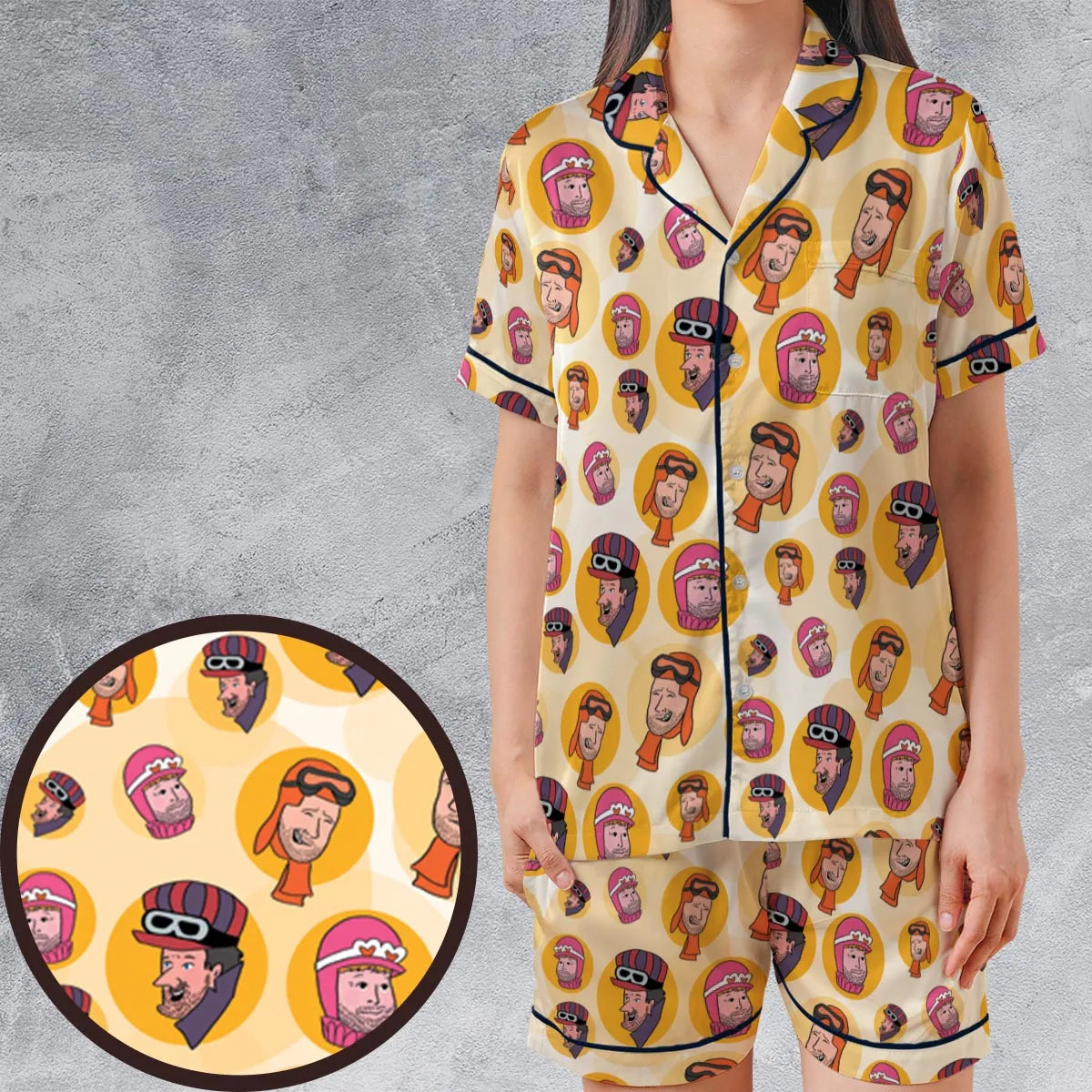 Satin Short-Sleeve Pajamas Set - 71NB9BRR
