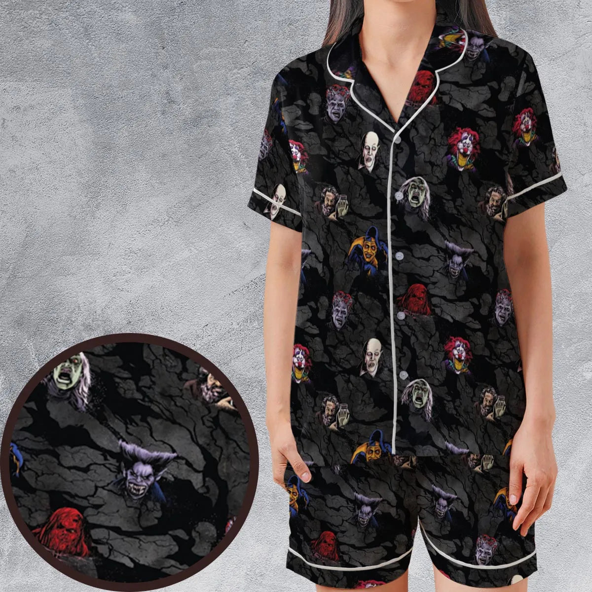 Satin Short-Sleeve Pajamas Set - Y8RP9995