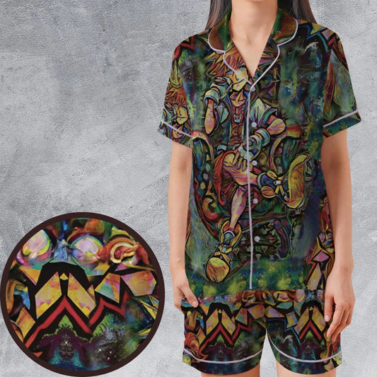 Satin Short-Sleeve Pajamas Set - M3WSW3TR