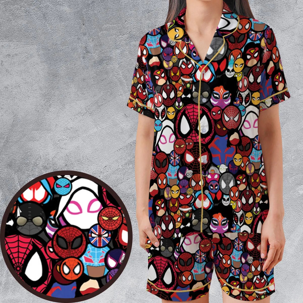 Satin Short-Sleeve Pajamas Set - MZ4BBBWL