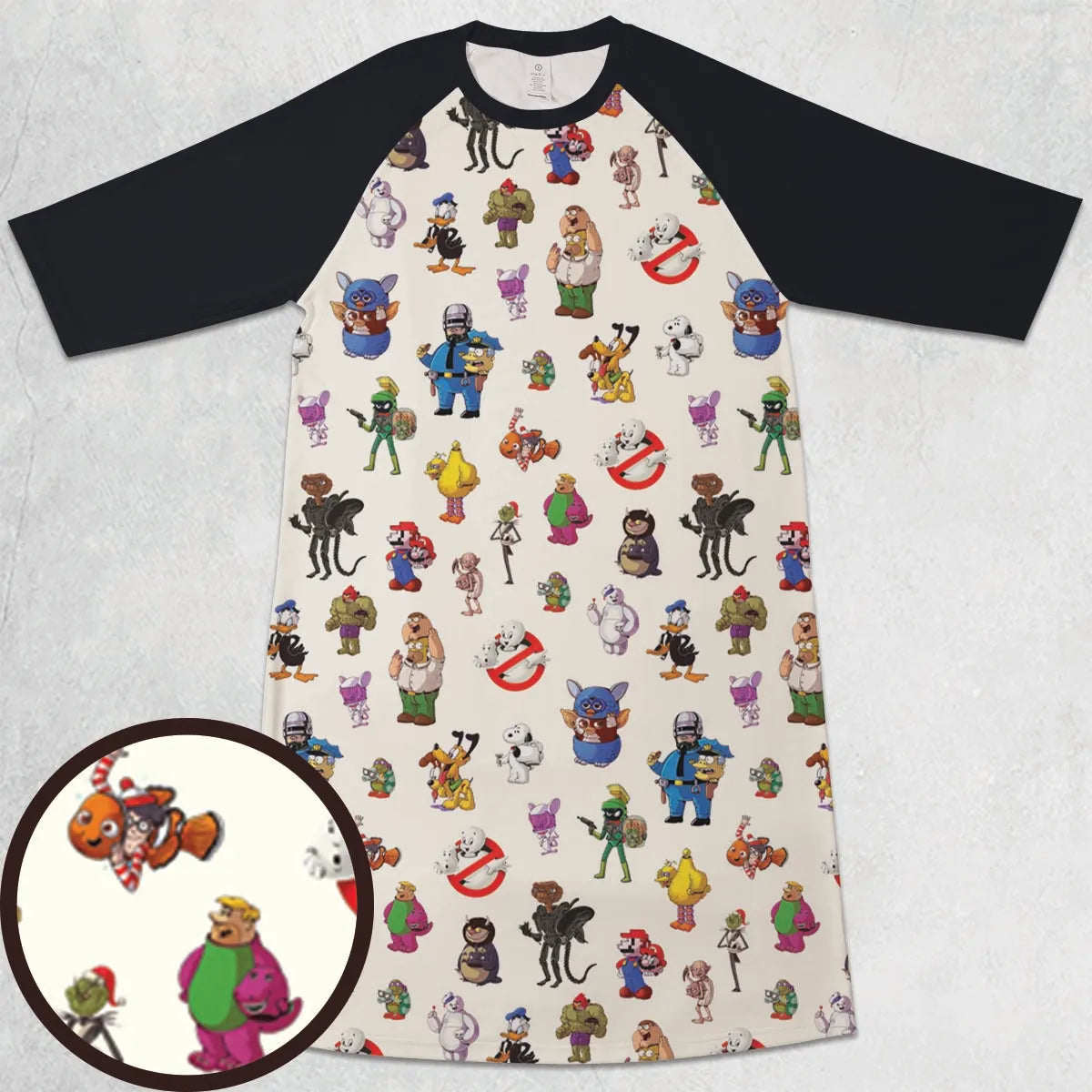 3/4 Sleeve Raglan Dress - 7PLET3F8