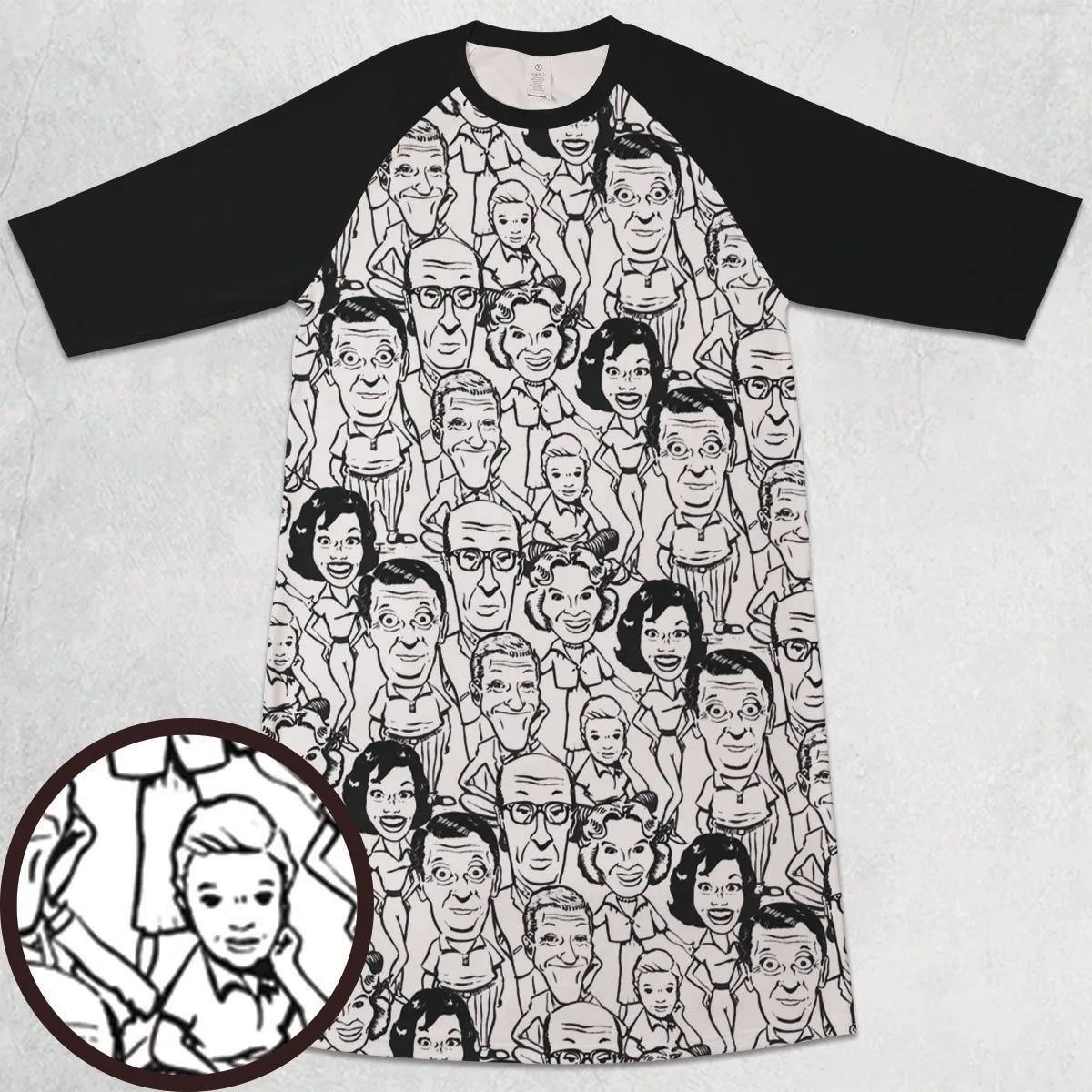 3/4 Sleeve Raglan Dress - EX3QBB5C