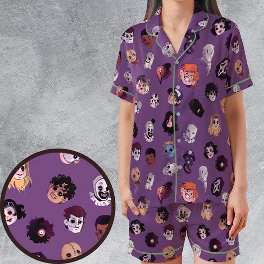 Satin Short-Sleeve Pajamas Set - NBTQA7GY