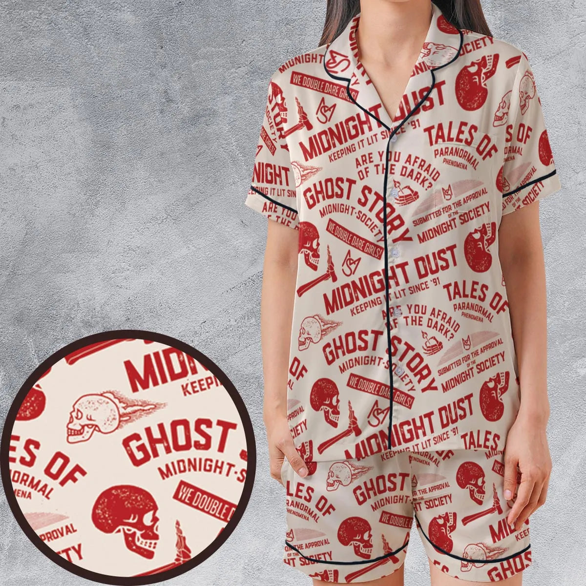 Satin Short-Sleeve Pajamas Set - 31CFT33Y