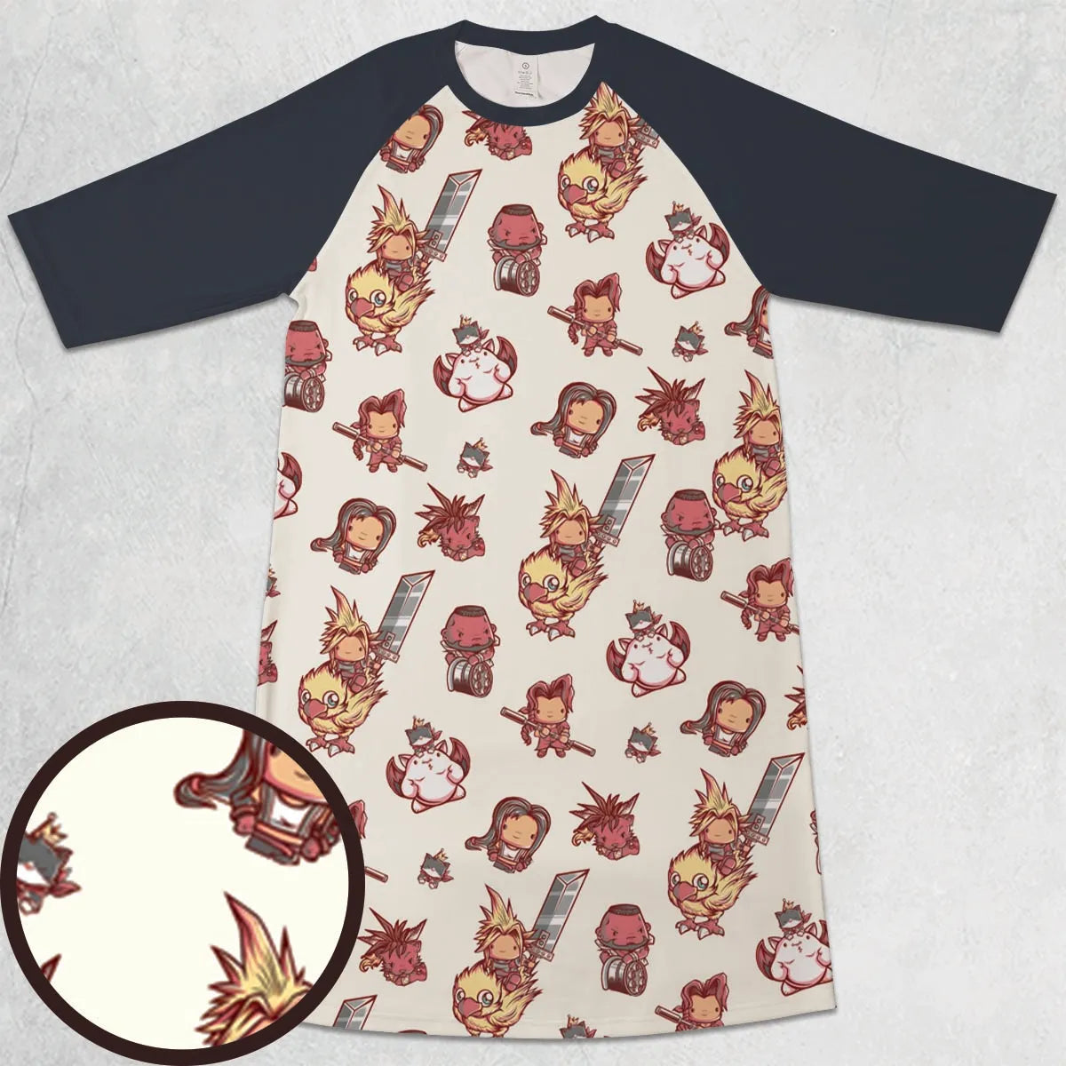 3/4 Sleeve Raglan Dress - BLVSGYYD