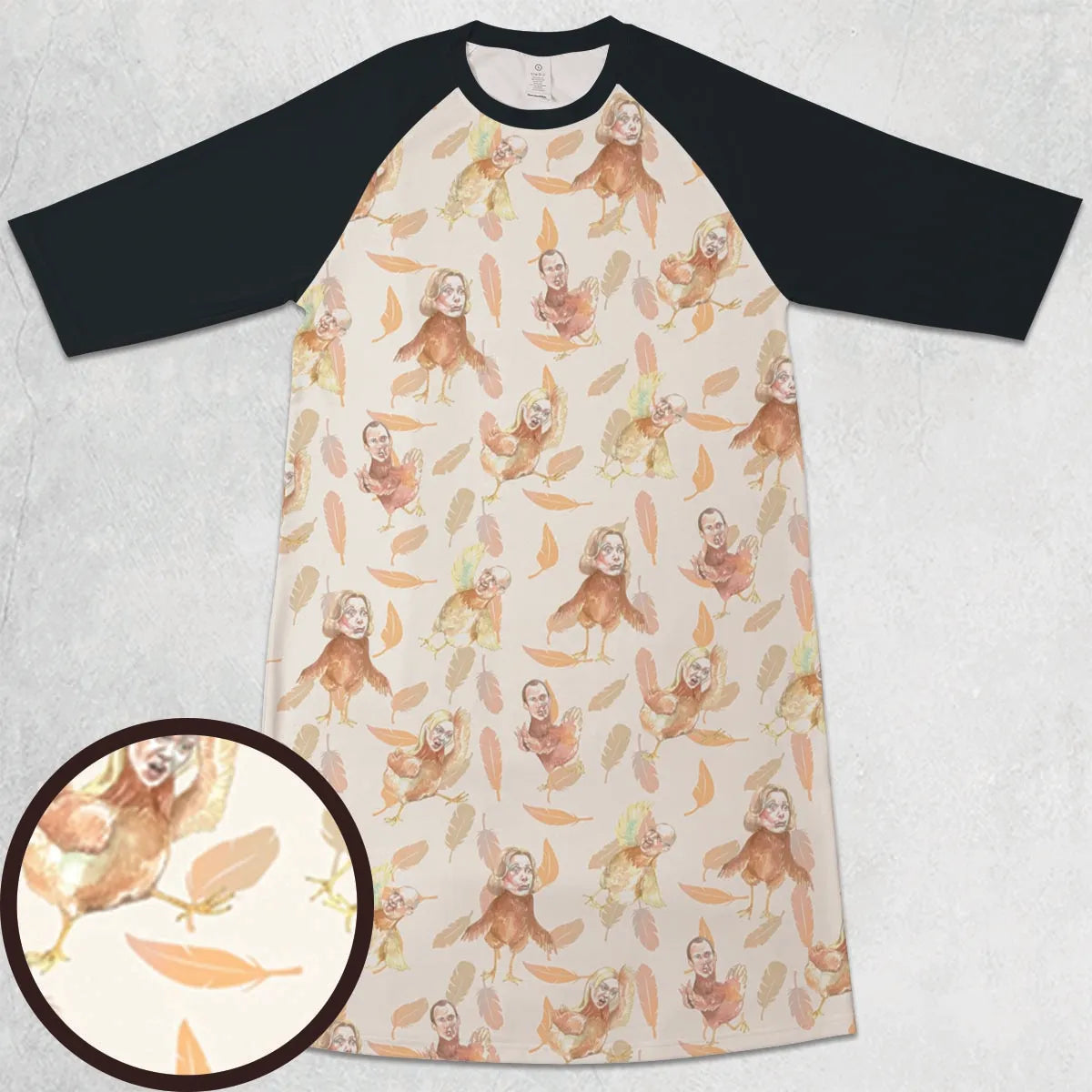 3/4 Sleeve Raglan Dress - UPAFDBAX