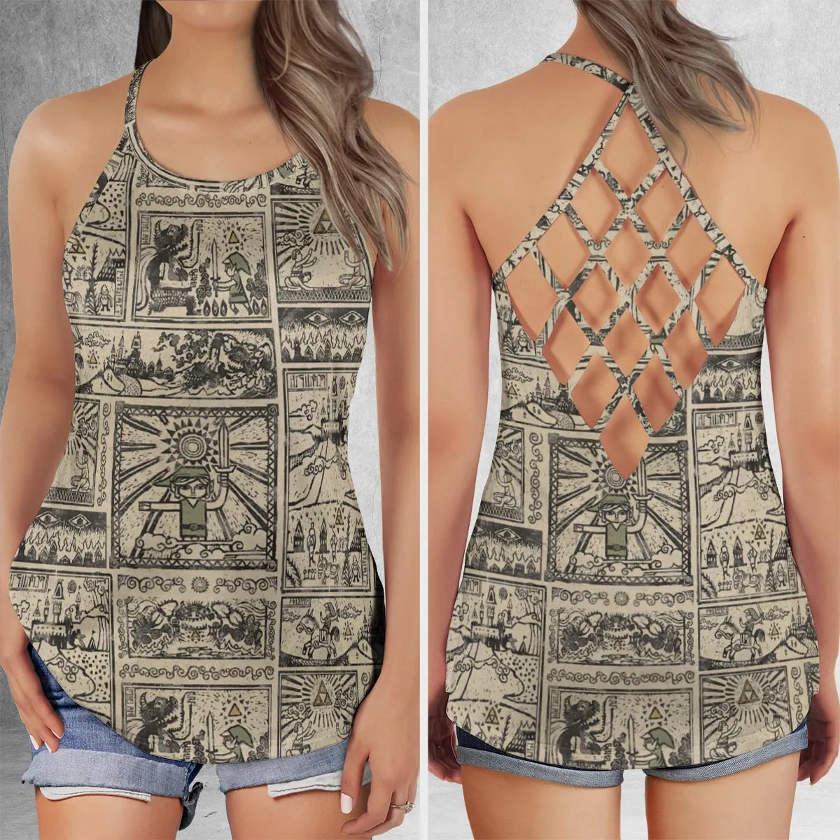 Criss Cross Tank Top - 34EGKBGL