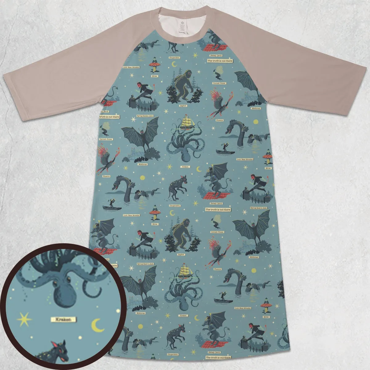 3/4 Sleeve Raglan Dress - EXUSFN99