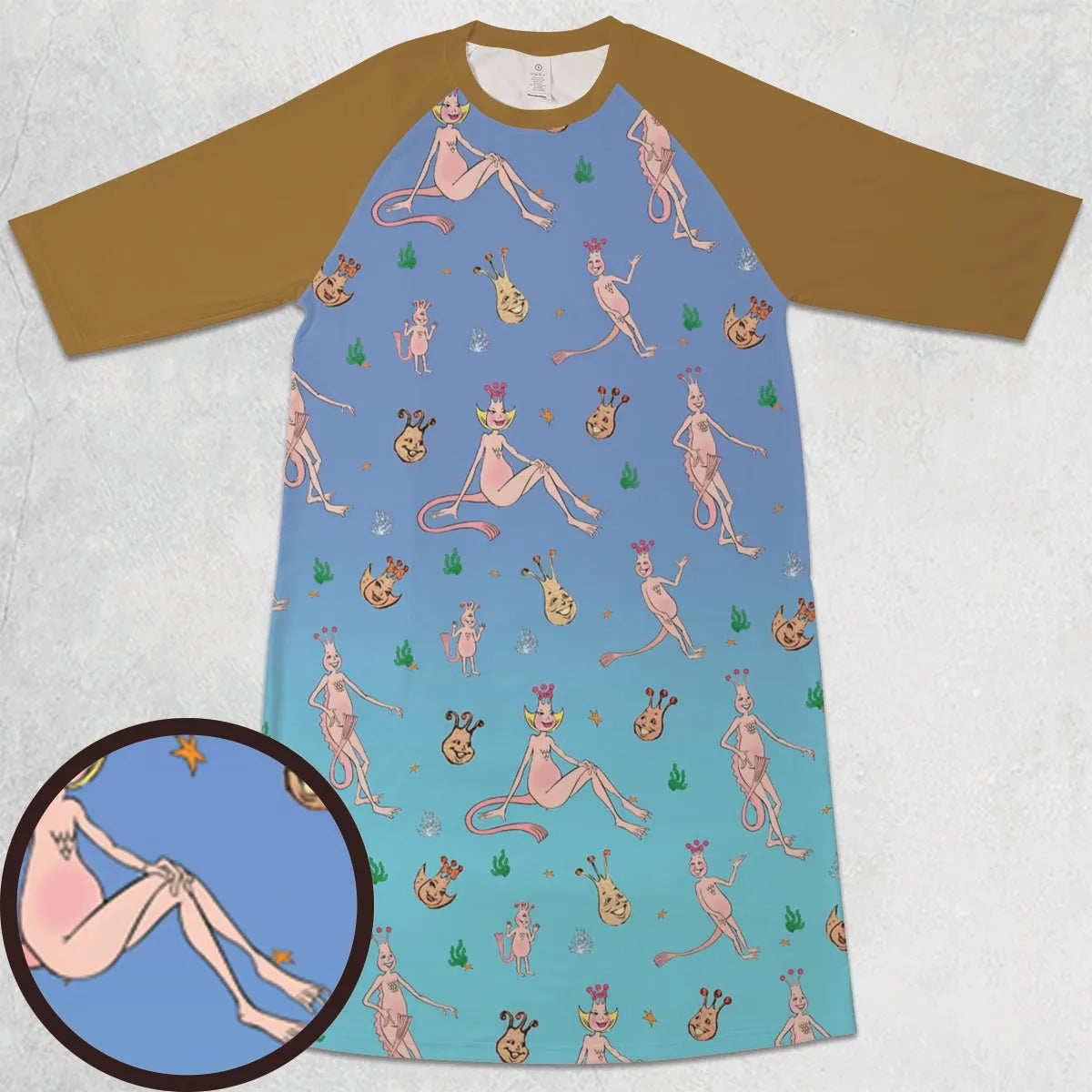 3/4 Sleeve Raglan Dress - Y659HWGE