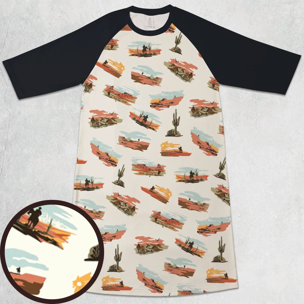 3/4 Sleeve Raglan Dress - G852W7TJ