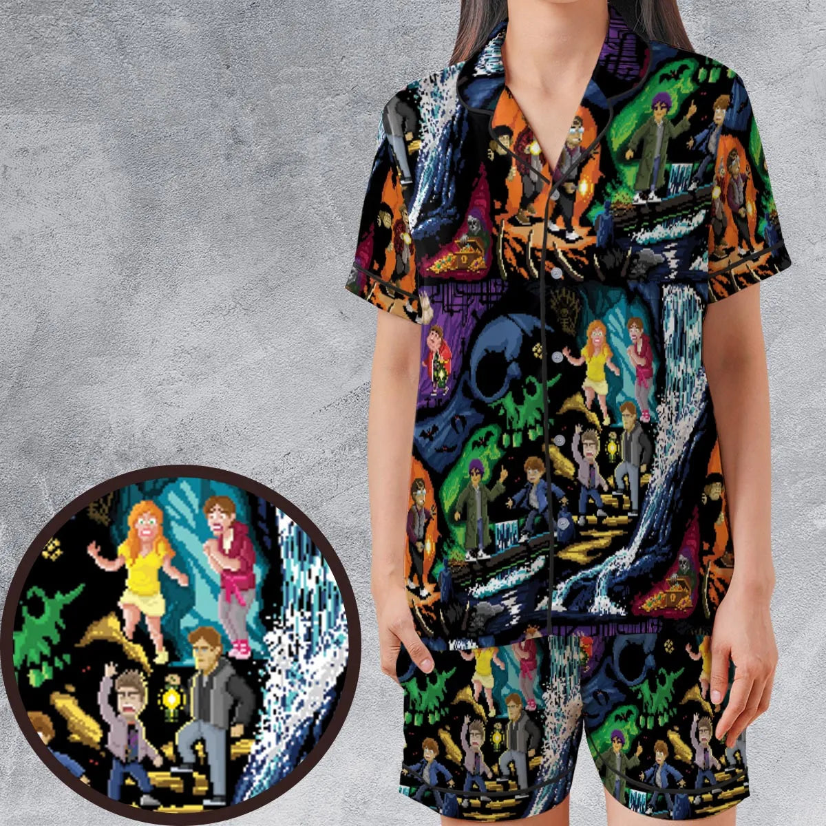 Satin Short-Sleeve Pajamas Set - MW3UXKB9
