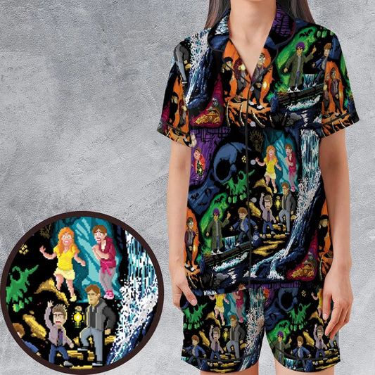 Satin Short-Sleeve Pajamas Set - MW3UXKB9