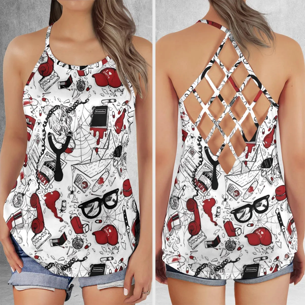 Criss Cross Tank Top - 116NX4ZU