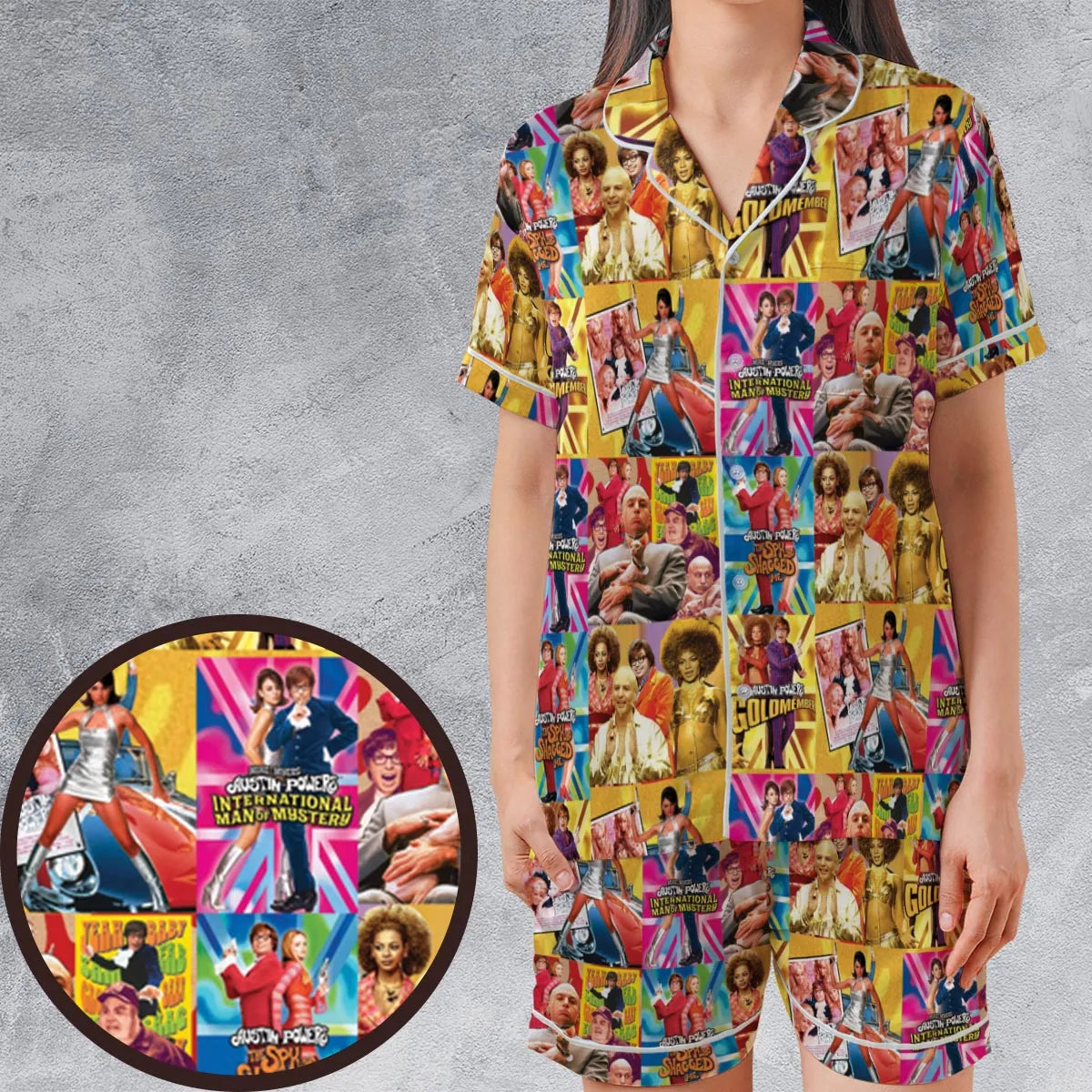 Satin Short-Sleeve Pajamas Set - EQJB4HAD