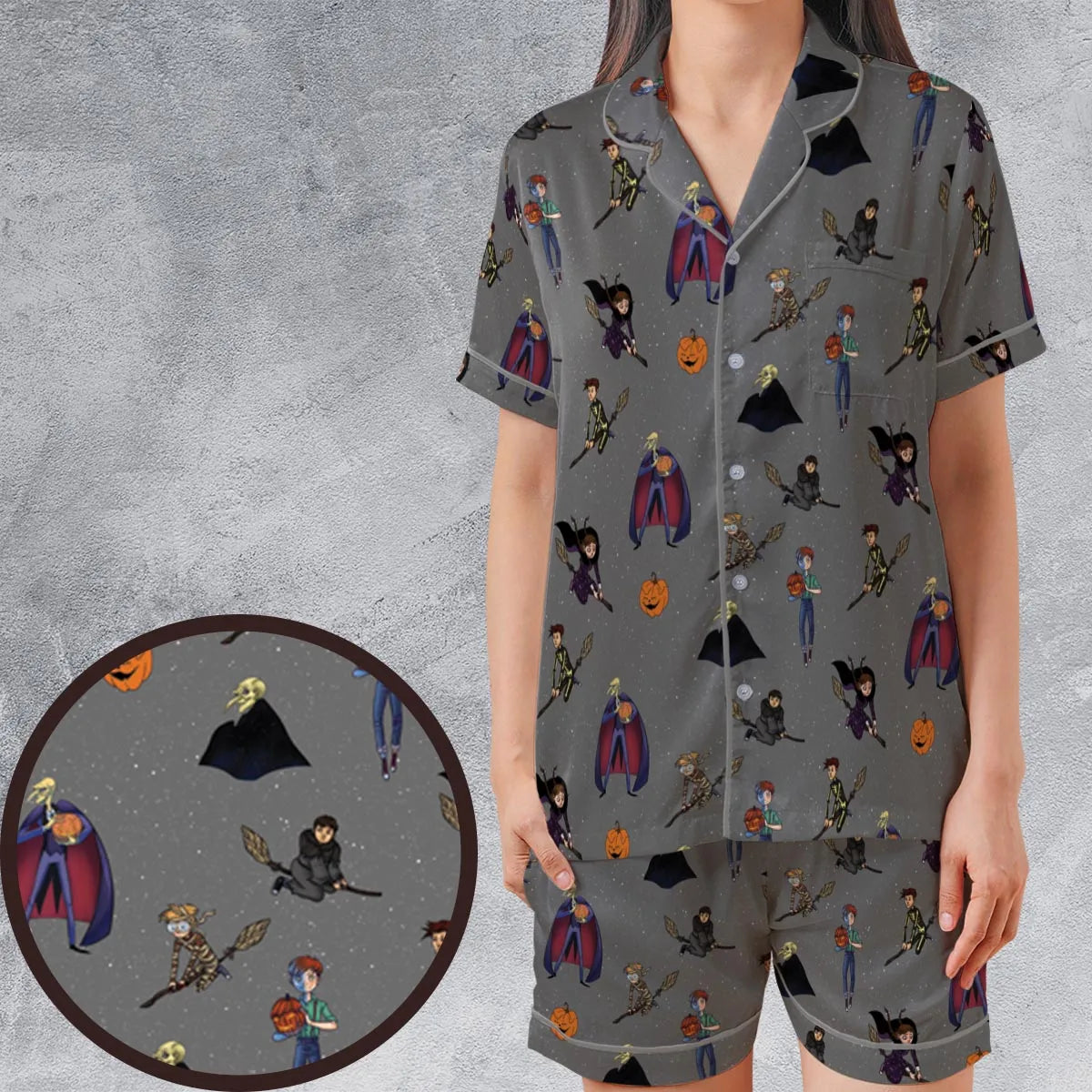 Satin Short-Sleeve Pajamas Set - 6SYW6XH4