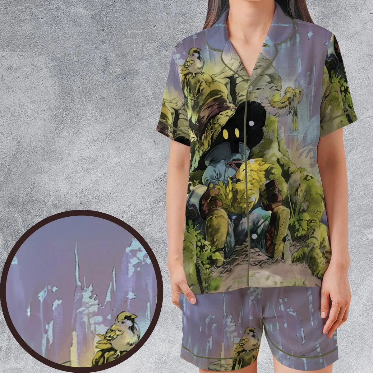 Satin Short-Sleeve Pajamas Set - UUXU8XL6