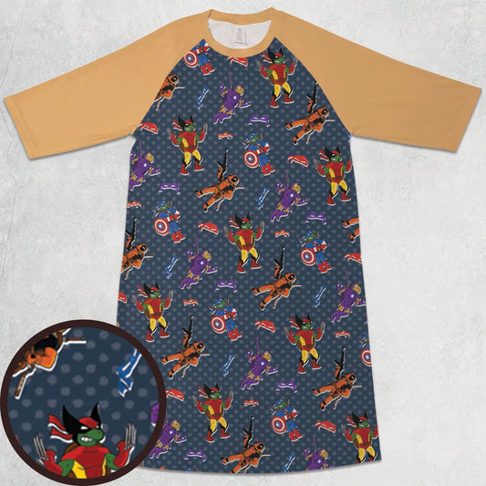 3/4 Sleeve Raglan Dress - 2PH73JZM