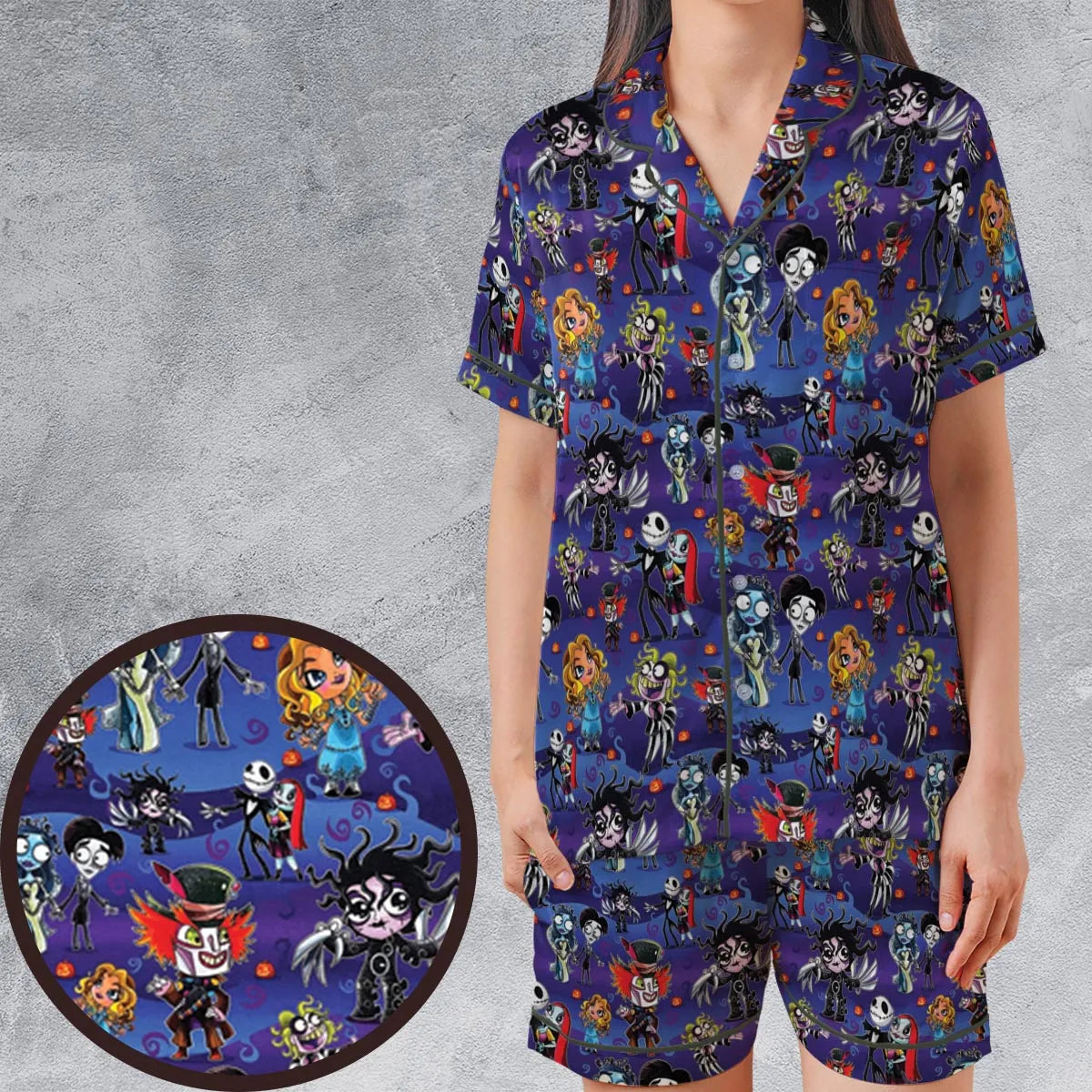 Satin Short-Sleeve Pajamas Set - 4M59A6TV