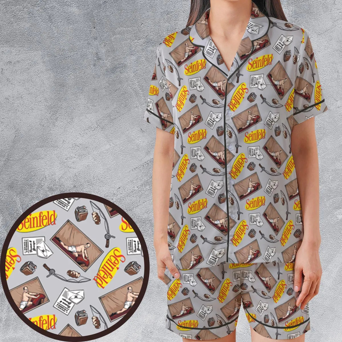 Satin Short-Sleeve Pajamas Set - HY2JK6GX