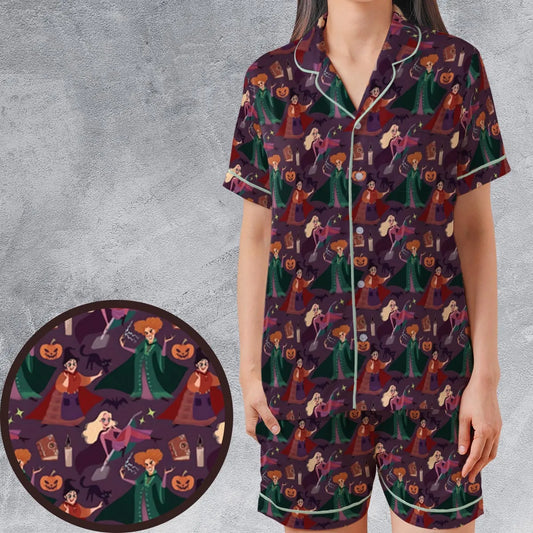 Satin Short-Sleeve Pajamas Set - A1PGZAZ7
