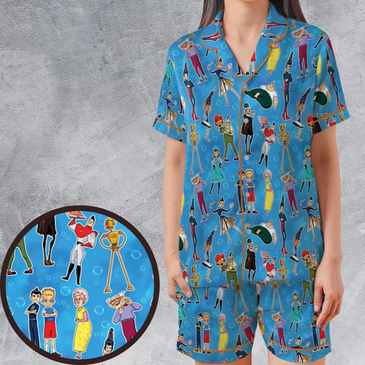 Satin Short-Sleeve Pajamas Set - TL2MH8GC
