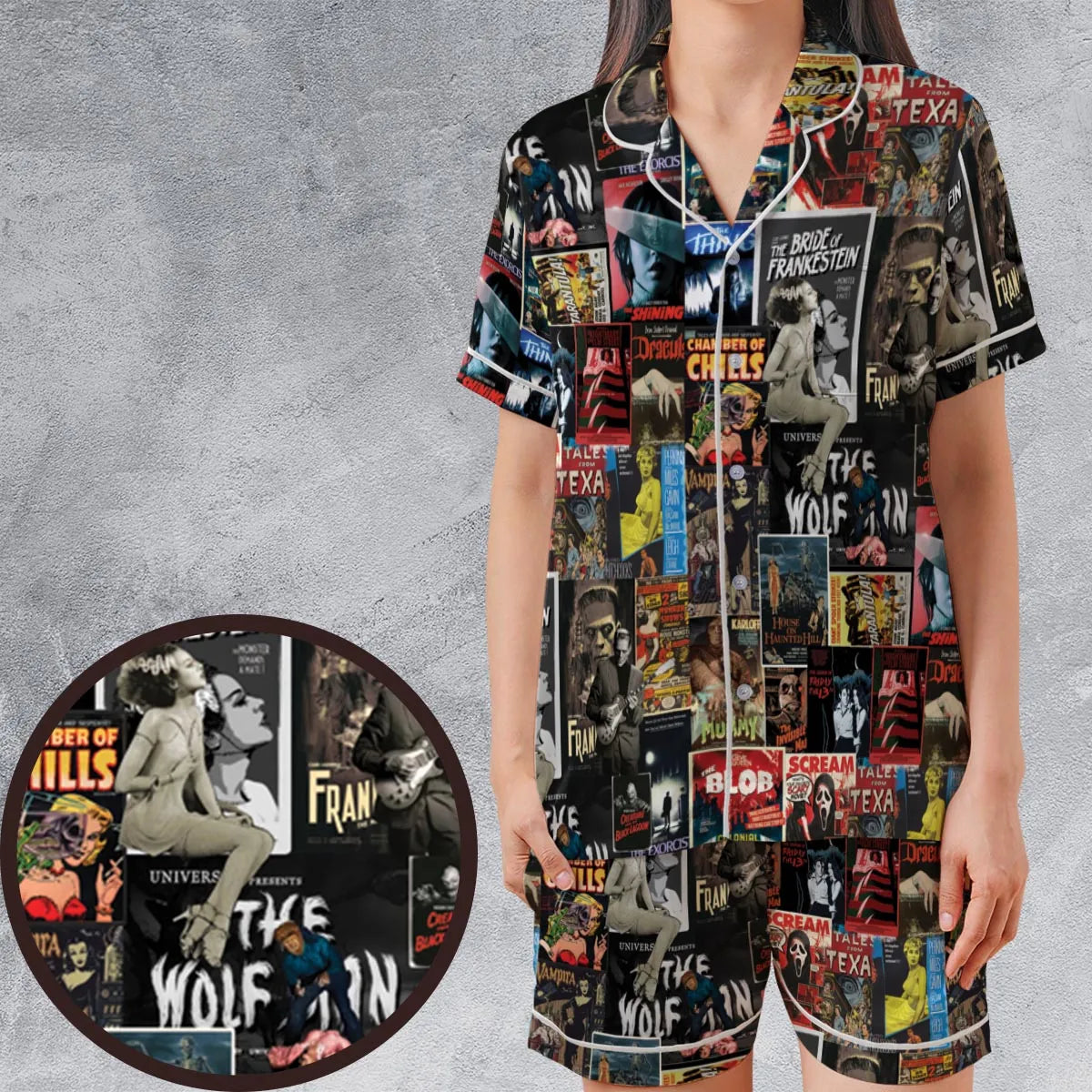 Satin Short-Sleeve Pajamas Set - RZF9KXCF