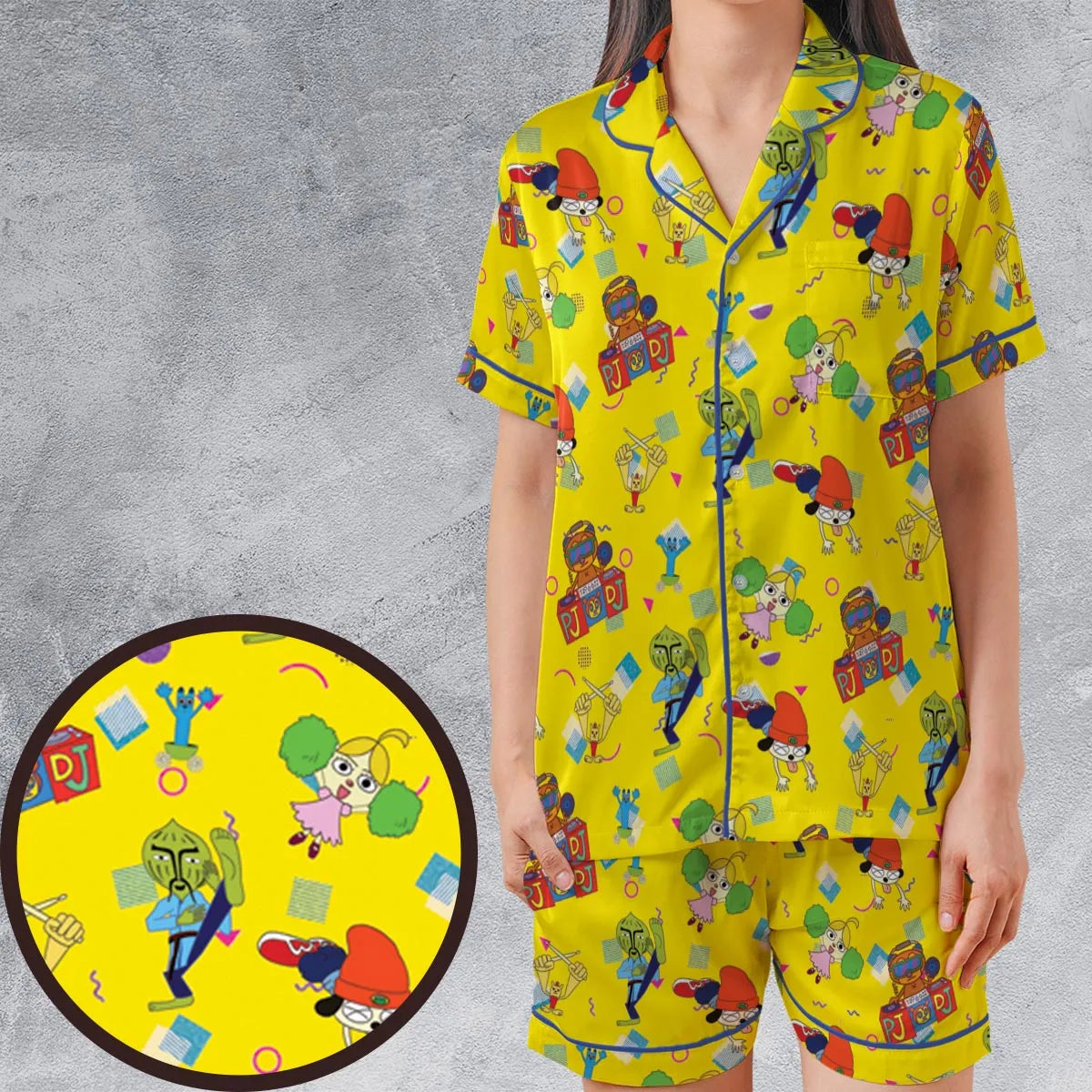 Satin Short-Sleeve Pajamas Set - R21SFWWQ