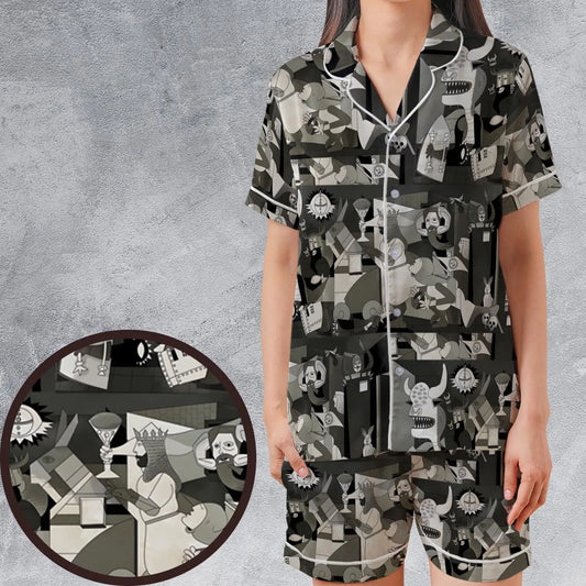 Satin Short-Sleeve Pajamas Set - NCW5TZTG