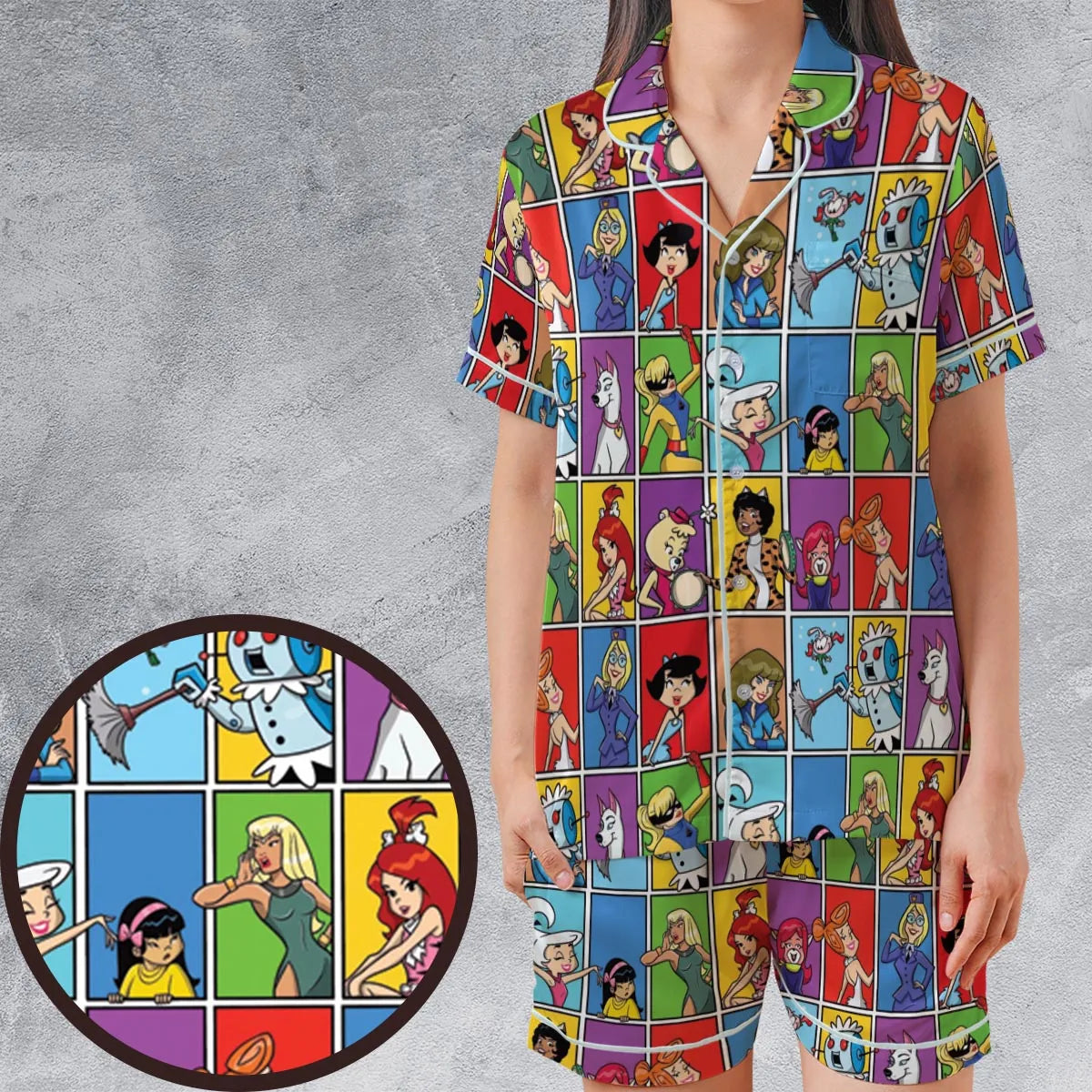 Satin Short-Sleeve Pajamas Set - 43HPJWZF