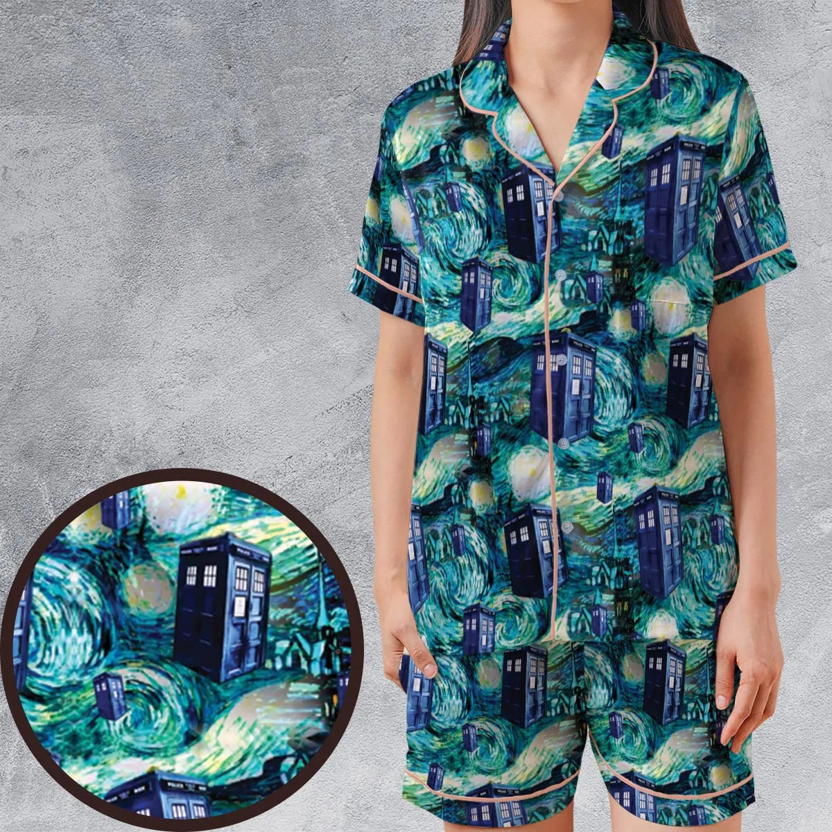 Satin Short-Sleeve Pajamas Set - TNA8ZGGW