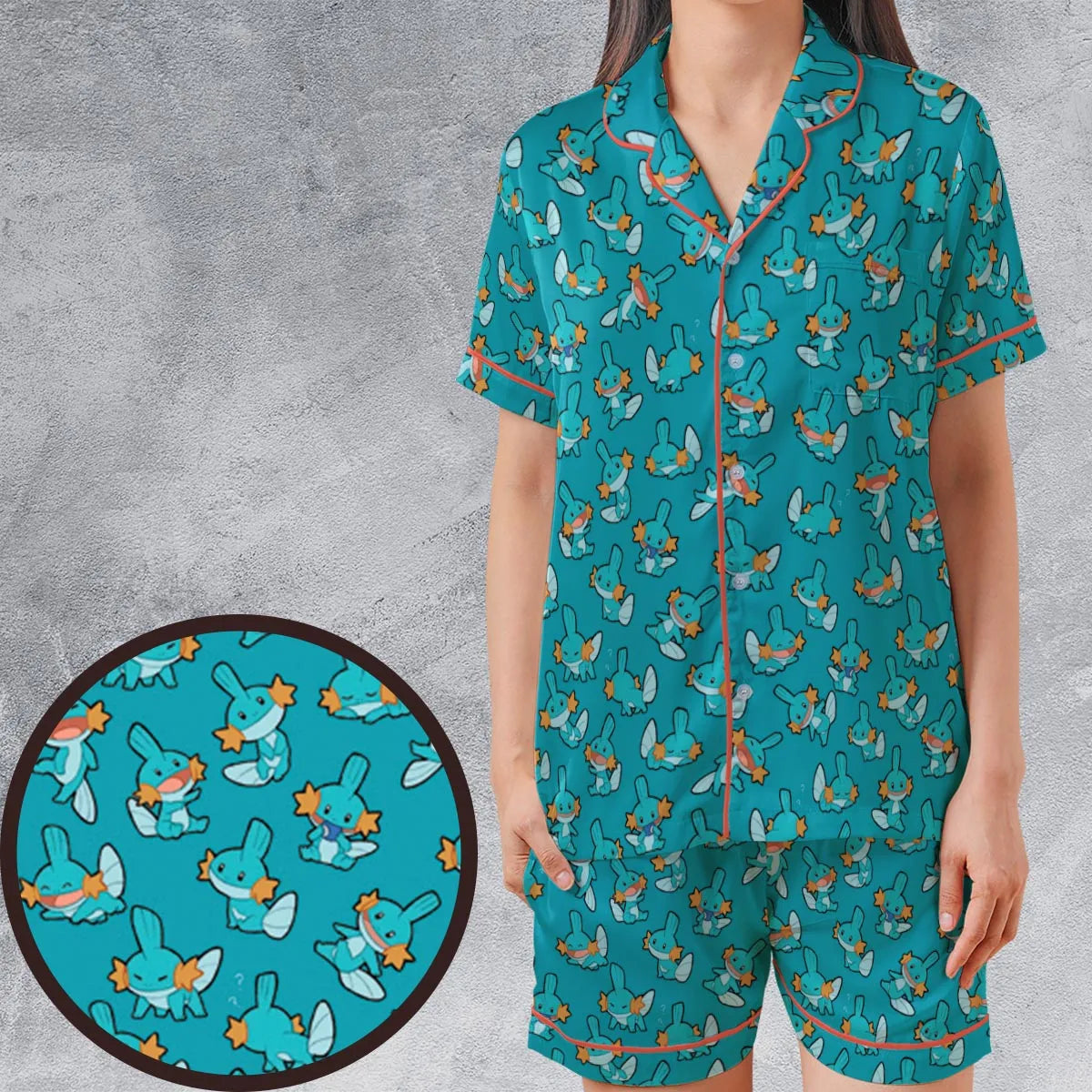Satin Short-Sleeve Pajamas Set - NL3DRGM8