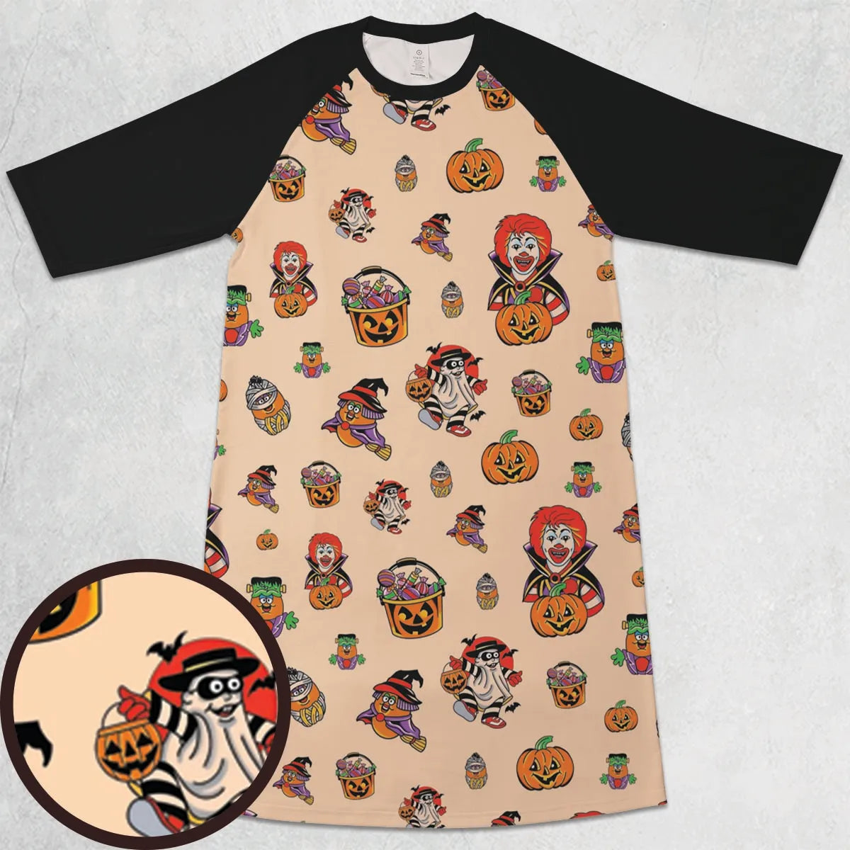 3/4 Sleeve Raglan Dress - 7AY9YN7H